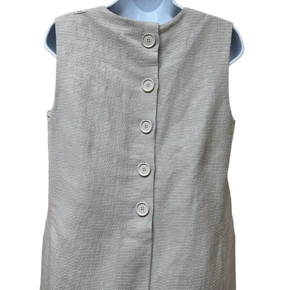 'S MAX MARA Alda Striped Cotton Silk Button Back Dress Size‎ US 8 - Picture 5 of 14